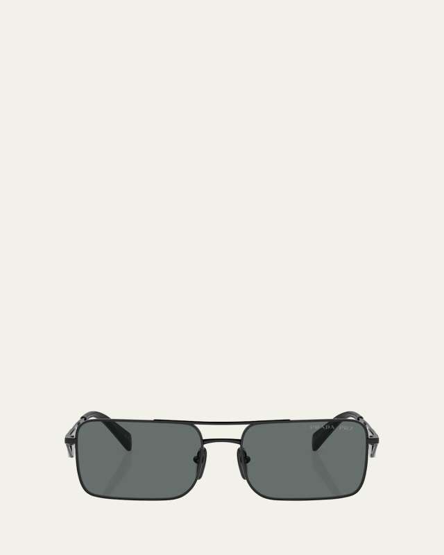 Polarized Steel Rectangular Sunglasses